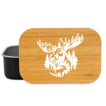 Majestic Moose in Forest Silhouette - Lunch Box - black - Front