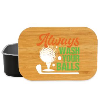 Golf - Waschen Sie immer Ihre Bälle - Lunch Box - Schwarz - Vorne
