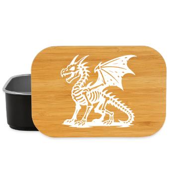 Mythical Dragon Skeleton Illustration - Lunch Box - black - Front