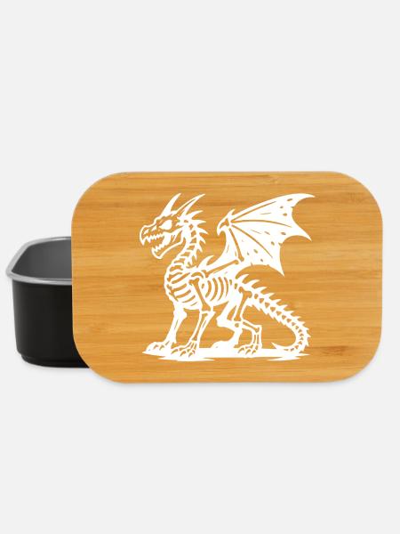 Mythischer Drache Skelett Illustration - Lunch Box - Schwarz