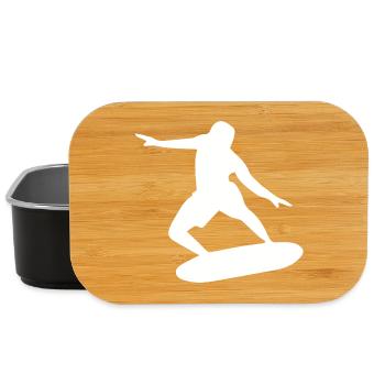 Silhouette de surfeur Surf Minimaliste - Boîte à goûter - noir - Devant