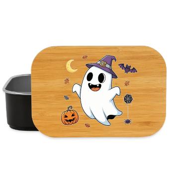 Whimsical Witch Ghost in Autumn Costume - Lunch Box - black - Front