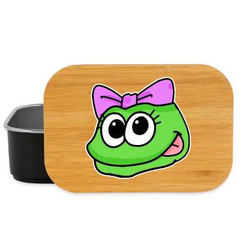 Frosch Mädchen Kopf Tierkopf - Lunch Box - Schwarz - Vorne