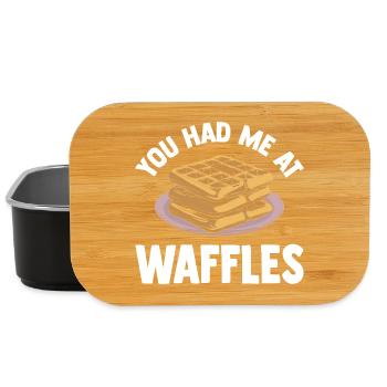 Waffles Gift for Waffle Lovers - Lunch Box - black - Front