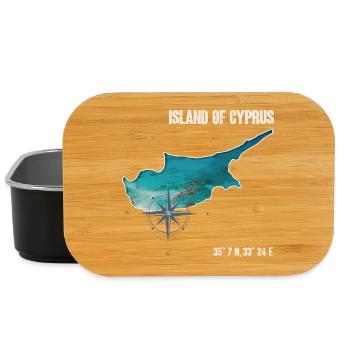 Conception de boussole de contour de Chypre - Boîte à goûter - noir - Devant