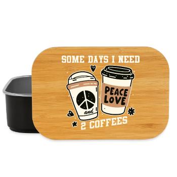 Frieden, Liebe, Kaffee und zwei Kaffees - Lunch Box - Schwarz - Vorne