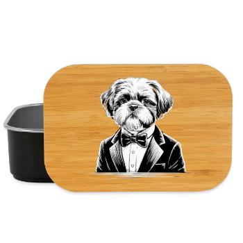 shih tzu - Lunch Box - black - Front