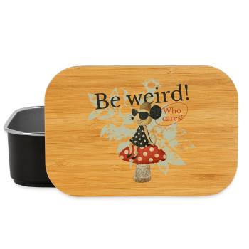Be Weird Mushroom Collage - Lunch Box - black - Front