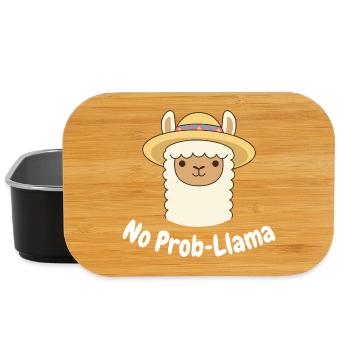 No Prob Lama Llama Cartoon - Lunch Box - Schwarz - Vorne