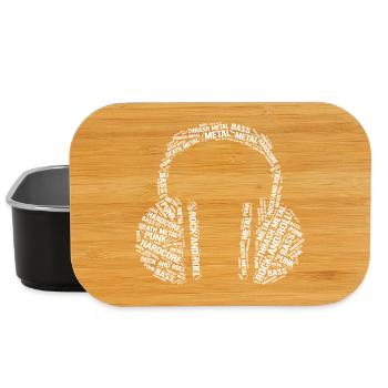 Guitar music Typographic Headphone design - Lunch Box - black - Front