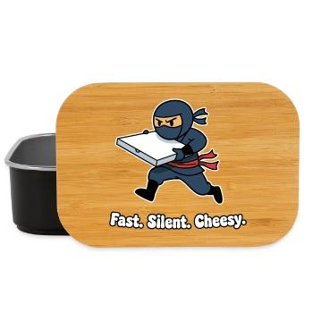 Ninja Pizza Delivery – Fast Cheese Joy - Lunch Box - black - Front