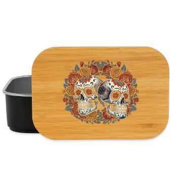 Tête de mort mexicaine Dia de los Muertos Calavera - Boîte à goûter - noir - Devant
