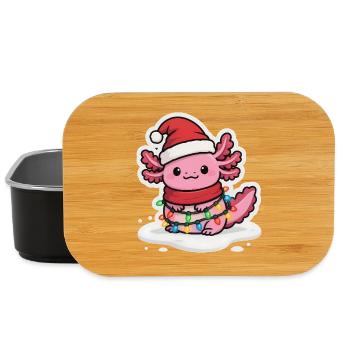 Funny Axolotl Christmas - Lunch Box - black - Front