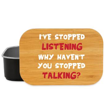 I'm not listening – sarcastic saying funny - Lunch Box - black - Front
