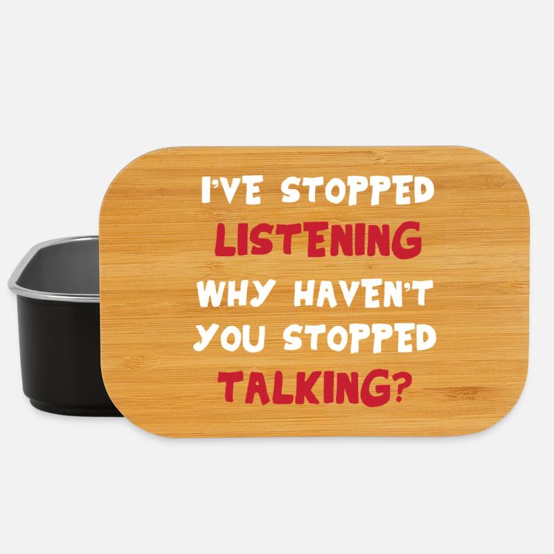 I'm not listening – sarcastic saying funny - Lunch Box - black