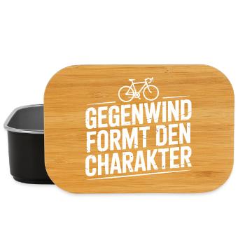 Gegenwind Formt Den Charakter Fahrrad Leidenschaft - Lunch Box - Schwarz - Vorne