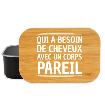 Original Idea For Men Bald Funny Baldness Humor  - Boîte à goûter - noir - Devant