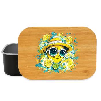 Citrus Smile with Hat and Glasses - Lunch Box - black - Front
