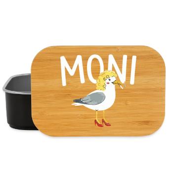 witziges Möwen Design Moni, Moin Persiflage - Lunch Box - Schwarz - Vorne