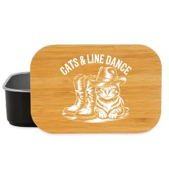 Cowboy de la danse en ligne des chats - Boîte à goûter - noir - Devant