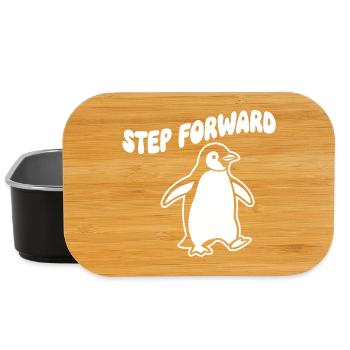 Step Forward Penguin – Line Art - Lunch Box - black - Front