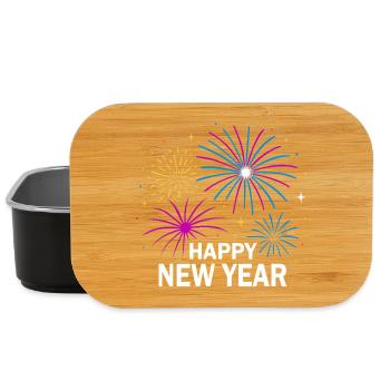Fireworks New Year's Eve Design – Happy New Year - Lunch Box - black - Front