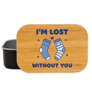 I'm Lost Without You – Sweet Socks Pun Design - Lunch Box - black - Front