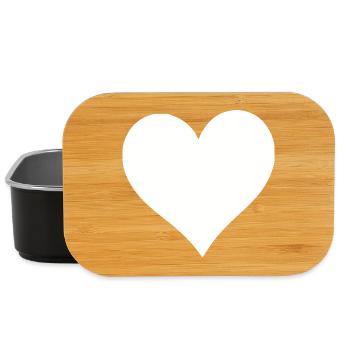 Cadeau de la Saint-Valentin en cœur blanc Saint-Valentin - Boîte à goûter - noir - Devant