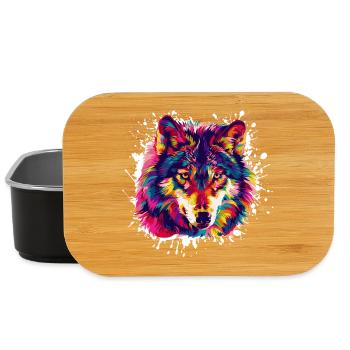 Wolf Tier Animal - Lunch Box - Schwarz - Vorne