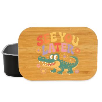 See You Later Alligator Retro Cute - Lunch Box - black - Front