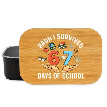 Bruh I Survived 67 Days School Meme Humor - Lunch Box - black - Front