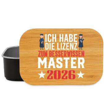 Diplôme de Master 2026 - Boîte à goûter - noir - Devant