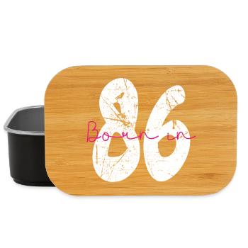 Born in 86 Neon Retro - Lunch Box - Schwarz - Vorne
