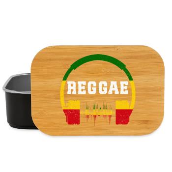 Reggae Kopfhörer Wellen-Design - Lunch Box - Schwarz - Vorne