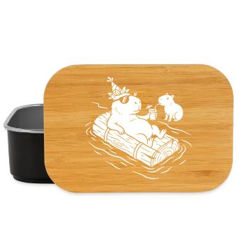 Capy Party auf dem Floß - Lunch Box - Schwarz - Vorne