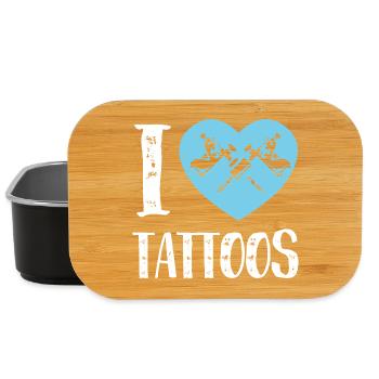 I Love Tattoos Blue Heart Ink Artist Design - Lunch Box - Schwarz - Vorne