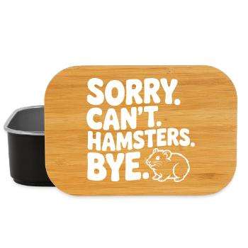 Désolé. Je ne peux pas. Hamsters. Au revoir. - Boîte à goûter - noir - Devant