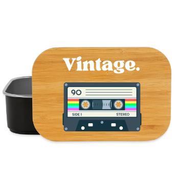 Retro vintage cassette – nostalgia design - Lunch Box - black - Front