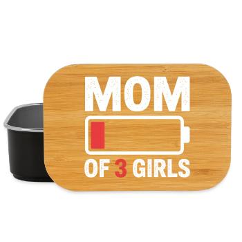 Mom of 3 Girls Battery Life - Lunch Box - black - Front