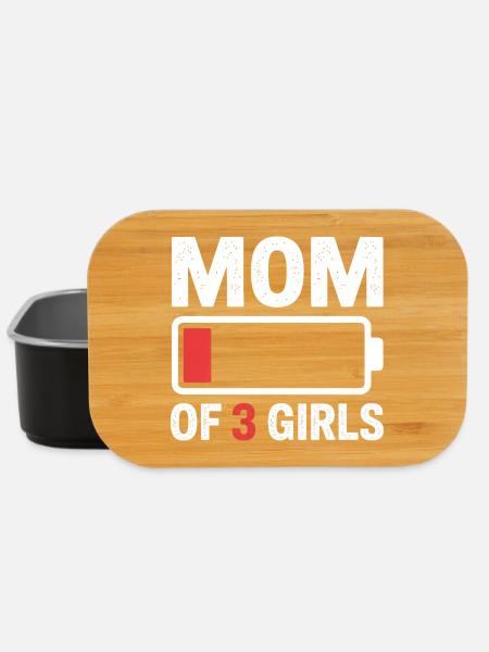 Maman de 3 filles Battery Duration - Boîte à goûter - noir