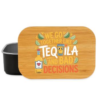 Tequila & Bad Decisions Lustiges Freunde Geschenk - Lunch Box - Schwarz - Vorne