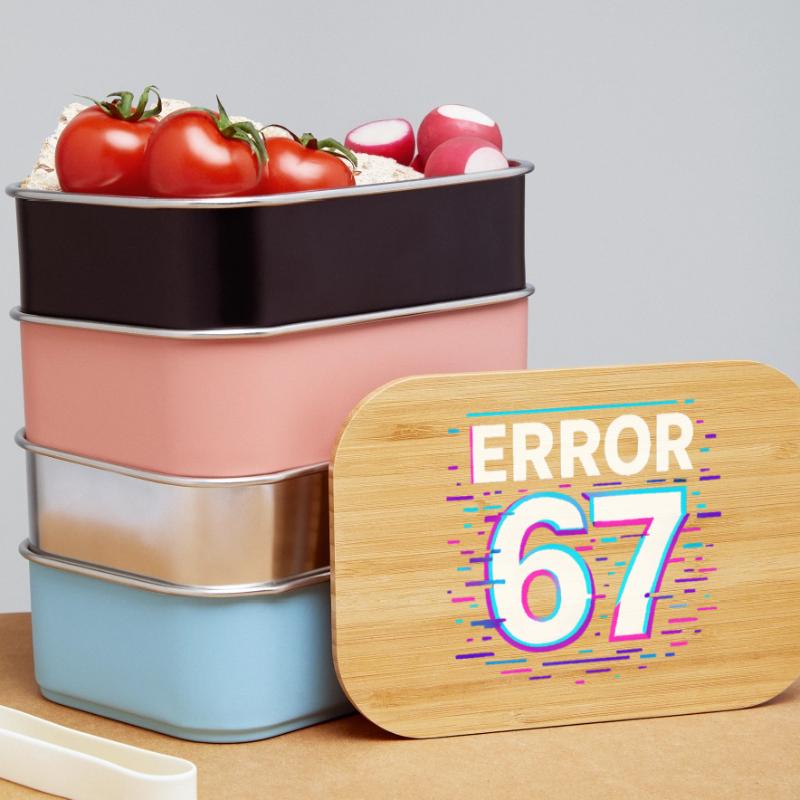 Error 67 Six Seven Glitch Cyber Meme Gift Idea Lunch Box