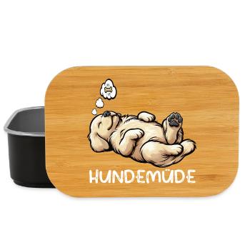 Hundemüde Golden Retriever Goldie Goldiebesitzer - Lunch Box - Schwarz - Vorne