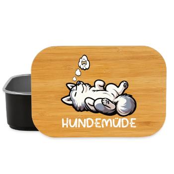 Hundemüde Husky Huskys Huskybesitzer Huskyhalter  - Lunch Box - Schwarz - Vorne