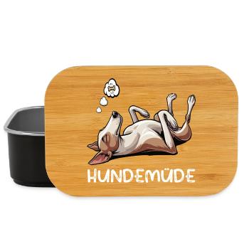 Hundemüde Podenco Podencos Podencoliebhaber  - Lunch Box - Schwarz - Vorne