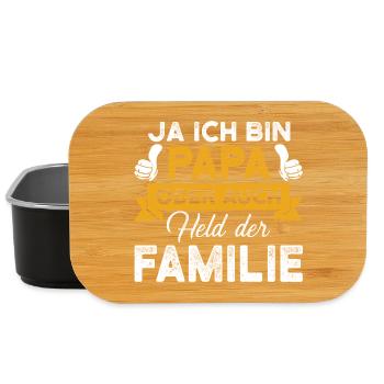 Ja ich bin Papa – Held der Familie Spruch - Lunch Box - Schwarz - Vorne