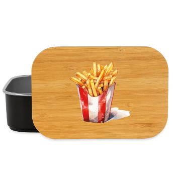 French Fries Pop Art Print - Lunch Box - black - Front