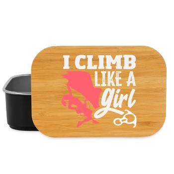 Ich klettere wie ein Mädchen Spruch Design - Lunch Box - Schwarz - Vorne