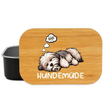 Hundemüde Havaneser Havaneserbesitzer Havaneserfan - Lunch Box - Schwarz - Vorne