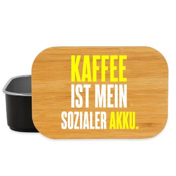 Kaffee ist mein sozialer Akku - Lunch Box - Schwarz - Vorne